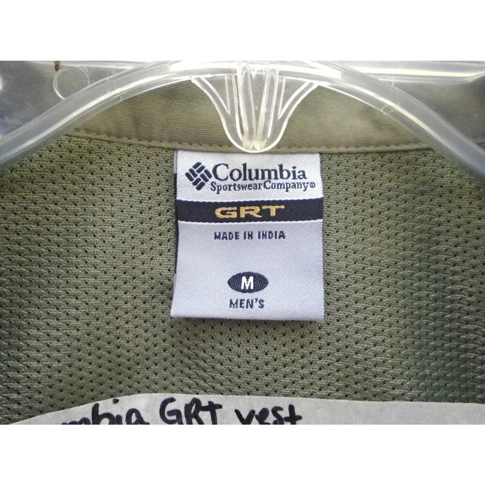 Columbia GRT Men's M Fishing Vest Cargo Utility Nylon Gorpcore Y2K Olive Green